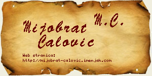 Mijobrat Ćalović vizit kartica